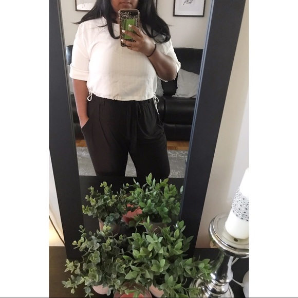 Zara White Crop Shirt Large - Picture 1 of 5